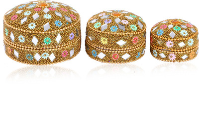 SAMAA RING-BOX-YELLOW-COMBO-001 RING BOX, JEWELLERY CASE, BOX Vanity Box(Yellow, Multicolor)