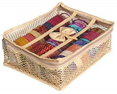 

Srajanaa High Quality Material Cream Color Combo Triple Roll Vanity Kit/Cosmetic Kit/Jewellery Kit/Bangles Box/Bangles Organizer/Jewellery Box Makeup Box, Vanity Box, Jewellery Box, Multipurpose Box Vanity Box(Cream)