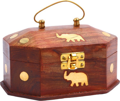 

Phirkcraft Small Wooden Jewellery Vanity Box(Brown)