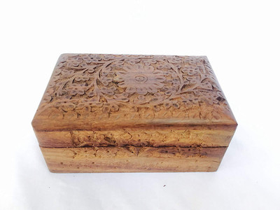 

mhe MHE-Handmade Wooden Carving Jewellery Box for Women Jewellery, makeup,etc Vanity Box(Brown)