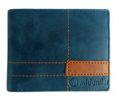 

Wildantler Men Blue Genuine Leather Wallet(6 Card Slots)
