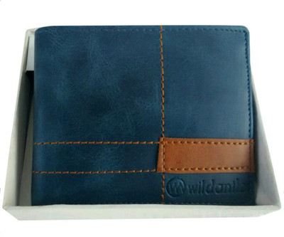 

Wildantler Men Blue, Multicolor Genuine Leather Wallet(6 Card Slots)