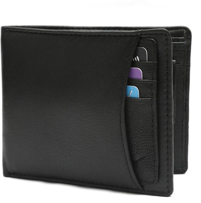 

Hidekraft Men Casual Black Genuine Leather Wallet(6 Card Slots)