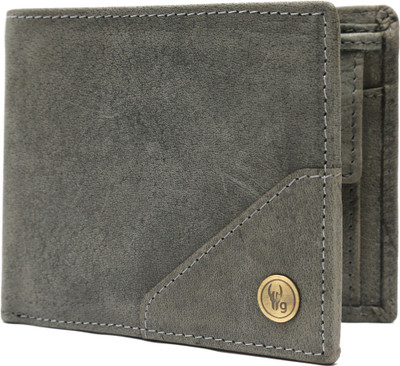 

Hidegear Men Casual Grey Genuine Leather Wallet(3 Card Slots)