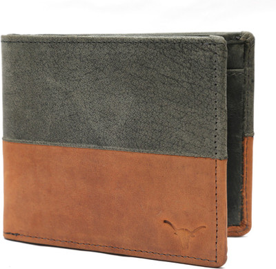 

Hidekraft Men Casual Tan, Grey Genuine Leather Wallet(8 Card Slots)