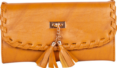 

DN CREATION Women Orange Genuine Leather Wallet(4 Card Slots)