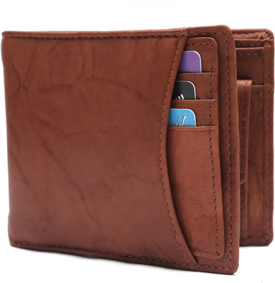 

Hidekraft Men Brown Genuine Leather Wallet(6 Card Slots), Little brown