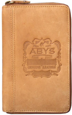 

ABYS Men Tan Genuine Leather Wrist Wallet(7 Card Slots)