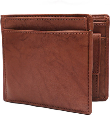 

Hidekraft Men Formal Brown Genuine Leather Wallet(6 Card Slots), Light brown