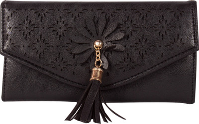 

DN CREATION Women Black Genuine Leather Wallet(4 Card Slots)