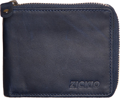 

ZICKIO Men Tan Genuine Leather Wallet(8 Card Slots), Blue