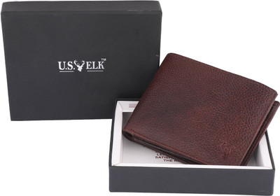 

U.S.ELK Men Formal Brown Genuine Leather Wallet(6 Card Slots)