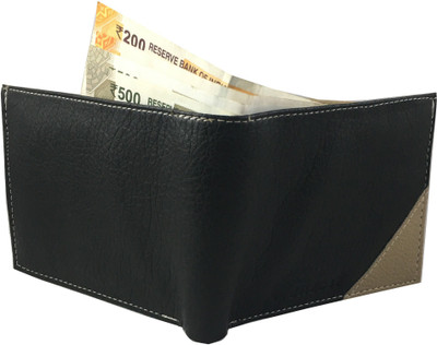 

Wenzest Men Black Genuine Leather Wallet(3 Card Slots), Multicolor
