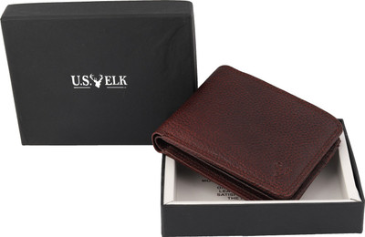 

U.S.ELK Men Casual Brown Genuine Leather Wallet(11 Card Slots)