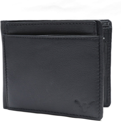 

Hidekraft Men Casual Black Genuine Leather Wallet(6 Card Slots), Navy