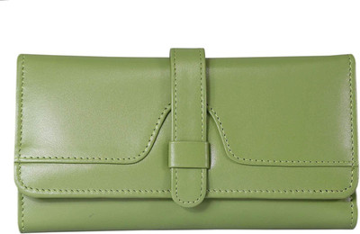 

G'leani Women Casual Green Genuine Leather Wallet(20 Card Slots), Mint