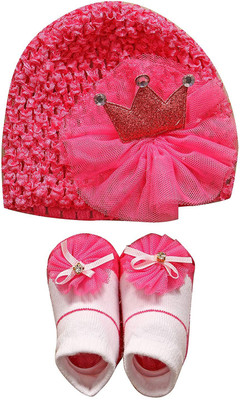 

HEALTHY BABY Baby Girl Socks & Beanie Cap Gift Set(Red)
