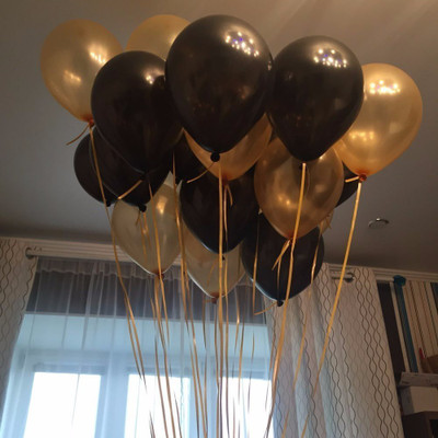 

Art Bundle Solid Happy Birthday Decoration Metallic HD Balloons (Black + Golden).-Set of 40 Balloon(Black, Gold, Pack of 80)