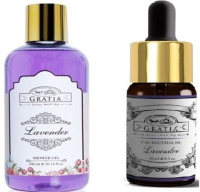 

GRATIA LAVENDER COMBO PACK ( 1 SHOWER GEL, 1 PURE ESSENTIAL OIL)(310 ml)