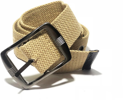 

LAER Men & Women Casual Beige Fabric Belt, Grey