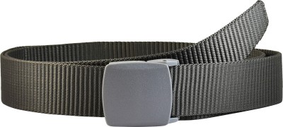 

Ammvi Creations Men Casual Grey Nylon, Canvas Belt, Silver dark grey