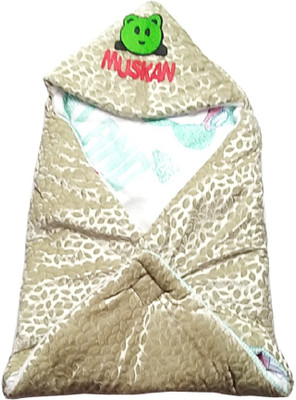 

harshvardhanmart Self Design  Hooded Baby Blanket(Woollen Blend, Multicolor