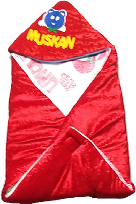 

harshvardhanmart Self Design  Hooded Baby Blanket(Woollen Blend, Light Red
