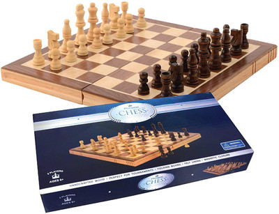 

QUINERGYS Inlaid Walnut-Style Wood Chess Set 15 inch Chess Board(Beige)
