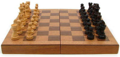 

QUINERGYS Wooden Chess Set - Best Travel Portable Folding Chess Board Game 15 inch Chess Board(Brown)