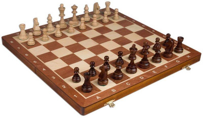 

QUINERGYS Chess Set - Tournament Staunton Complete No. 6 Board Game - Hand Made European 13 inch Chess Board(Beige)