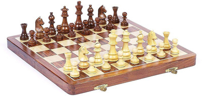 

QUINERGYS 15" BY 16" Collectible Wooden Folding Chess Game Board Set 15 inch Chess Board(Brown)