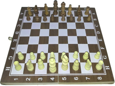 

Qweezer Foldable 39 X 39 CM Wooden Chess Board Sports Chess Mat With Coins Chess Game 15.5 inch Chess Board(Brown)