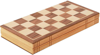QUINERGYS Folding Wooden Chess Set With Magnet Closure 18 inch Chess Board(Brown)