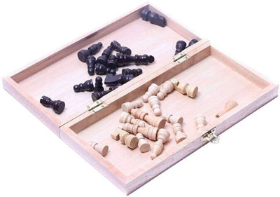 

QUINERGYS Folding Wooden Chess Set With Magnet Closure 13 inch Chess Board(Multicolor)