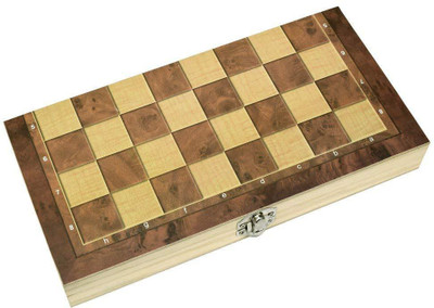 

QUINERGYS Walnut & Maple Wood Grain Chessboard - made in USA 18 inch Chess Board(Beige)