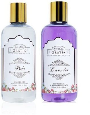 

GRATIA SHOWER GEL COMBO PACK (1 LAVENDER SHOWER GEL & 1 BELA SHOWER GEL(300 ml, Pack of 2)