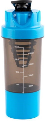 

renu wears Plastic Cyclone Gym Shaker Water Bottle, 500ml 350 Shaker(Pack of 1, Blue)
