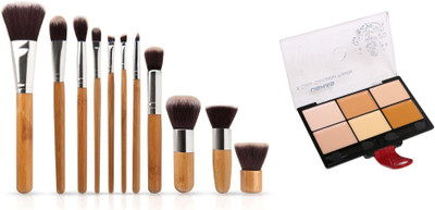 

Looks United 11 Pcs Cosmetics Makeup Brush Set With 6 Color Concealer Palette..(Pack of 12)