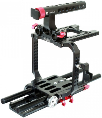

PROAIM CNC Muffle Sony F5/F55 Camera Cage with Top Handle Dovetail Plate + 15mm Rod Support Tripod Accessories Mounting (CG-101-00) Camera Rig