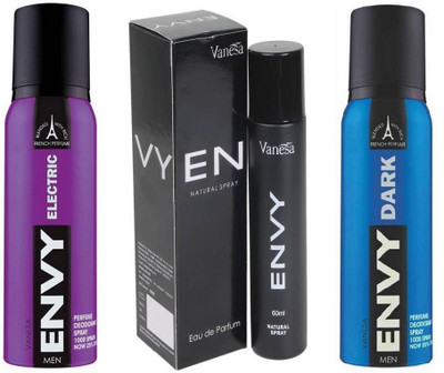 

Envy Electric, Men 60 ml & Dark Perfume Deodorant Spray Pack of 3(Set of 3)