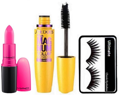 

Ultimate Eyelashes, The Mag Num Mascara, Mac Candy Yum Yum Lipstick(Set of 3)