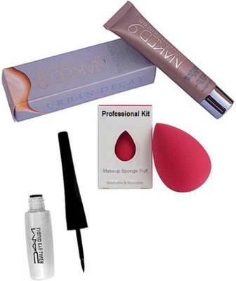

Professional kit Sponge puff,Mac liquid last eyeliner,Naked9 BB Beauty foundation(Set of 3)