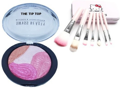 

THE TIP TOP BLUSHER & HIGHLIGHTER AND HELLO KITTY MAKE UP BRUSH(Set of 2)