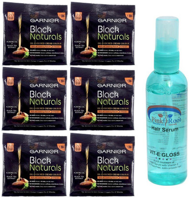 

Pink Root HAIR SERUM 100ML WITH GARNIER BLACK NATURALS 2.0 ORIGINAL BLACK(Set of 7)