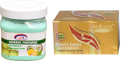 

Pink Root HERBAL MASSAGE BEAUTIFYING & NOURISHING CREAM 500ML WITH NATURE ESSENCE GOLD BLEACH(Set of 2)