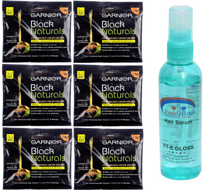 

Pink Root HAIR SERUM 100ML WITH GARNIER BLACK NATURALS 3.0 BROWN BLACK(Set of 7)