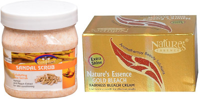 

Pink Root SANDAL SCRUB 500ML WITH NATURE ESSENCE GOLD BLEACH(Set of 2)