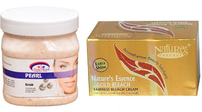

Pink Root PEARL SCRUB 500ML WITH NATURE ESSENCE GOLD BLEACH(Set of 2)