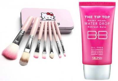 

THE TIP TOP Shiny Pearl Water Drop Blemish Balm B.b Foundation & Hello Kitty Make Up Brush(Set of 2)