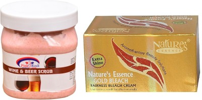 

Pink Root WINE & BEER SCRUB 500ML WITH NATURE ESSENCE GOLD BLEACH(Set of 2)